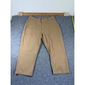 Big Bud Press Work Pants Womens 1XL Khaki Beige Elastic Waist Utility Trousers